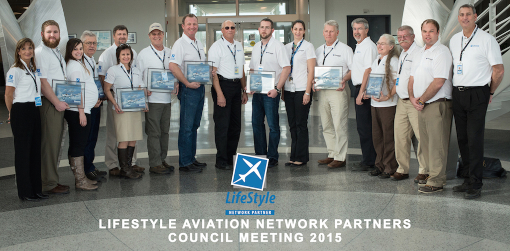 LifeStyle Aviation Network Partners Group Shot with certificate 2015